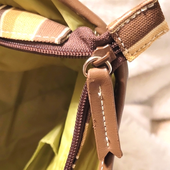 STRIPED LARGE TOTE SHOPPING BAG UNIQUE HAND MADE WITH SEQUINS ACCENT NWOT - Picture 6 of 11